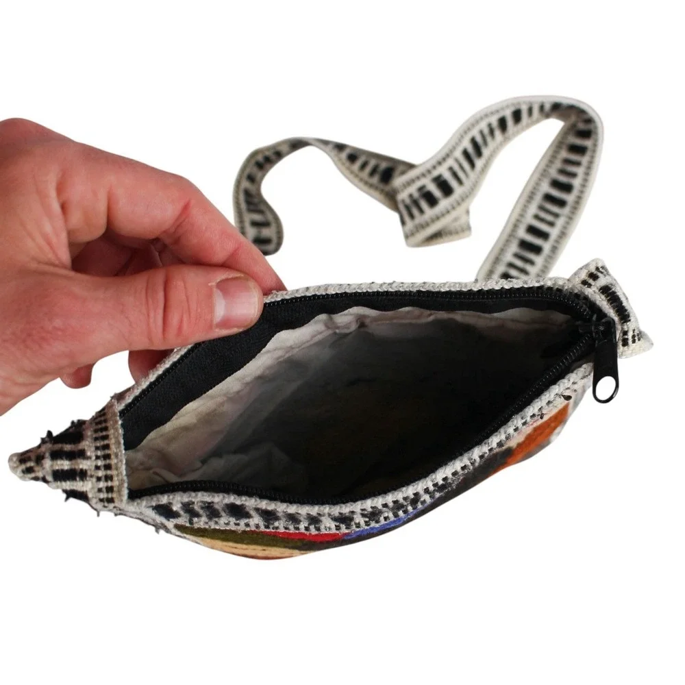 Vintage Woven Crossbody Bag Southwestern Village Scene Boho Textile